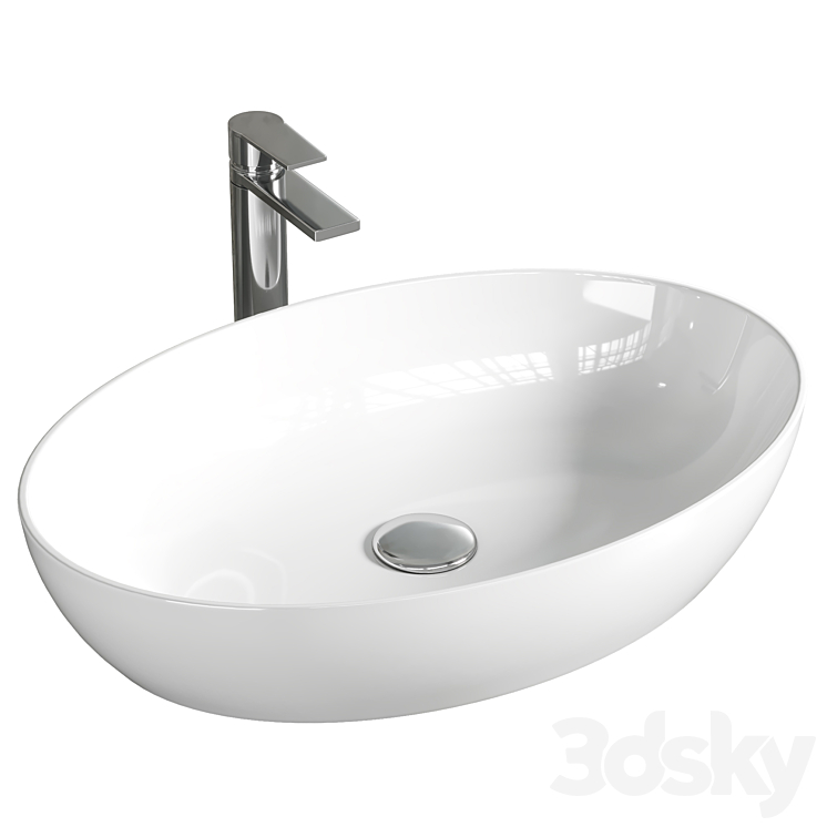 Washbasin Villeroy & Boch Artis 41986101 alpin 3DS Max Model - thumbnail 1