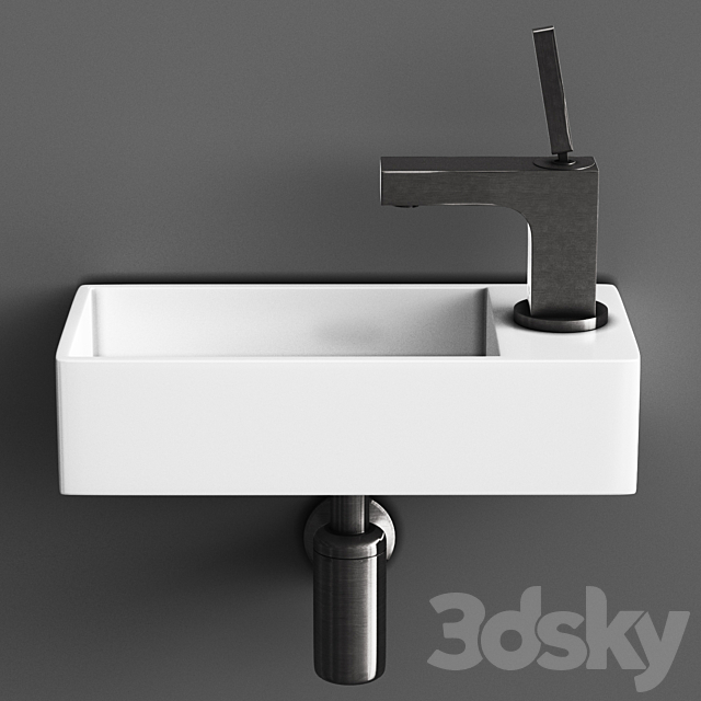 washbasin WeltWasser Aisbach &  faucet Hansgrohe Axor Citterio 3DS Max Model - thumbnail 2