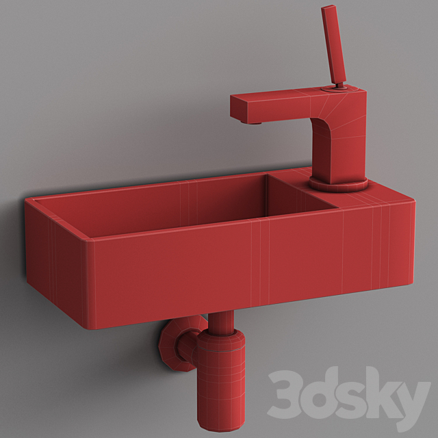 washbasin WeltWasser Aisbach &  faucet Hansgrohe Axor Citterio 3DS Max Model - thumbnail 4