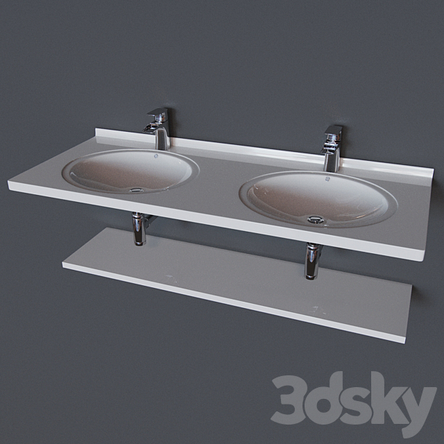 Washbasins Color-Style Prima 140 3ds Max - thumbnail 1