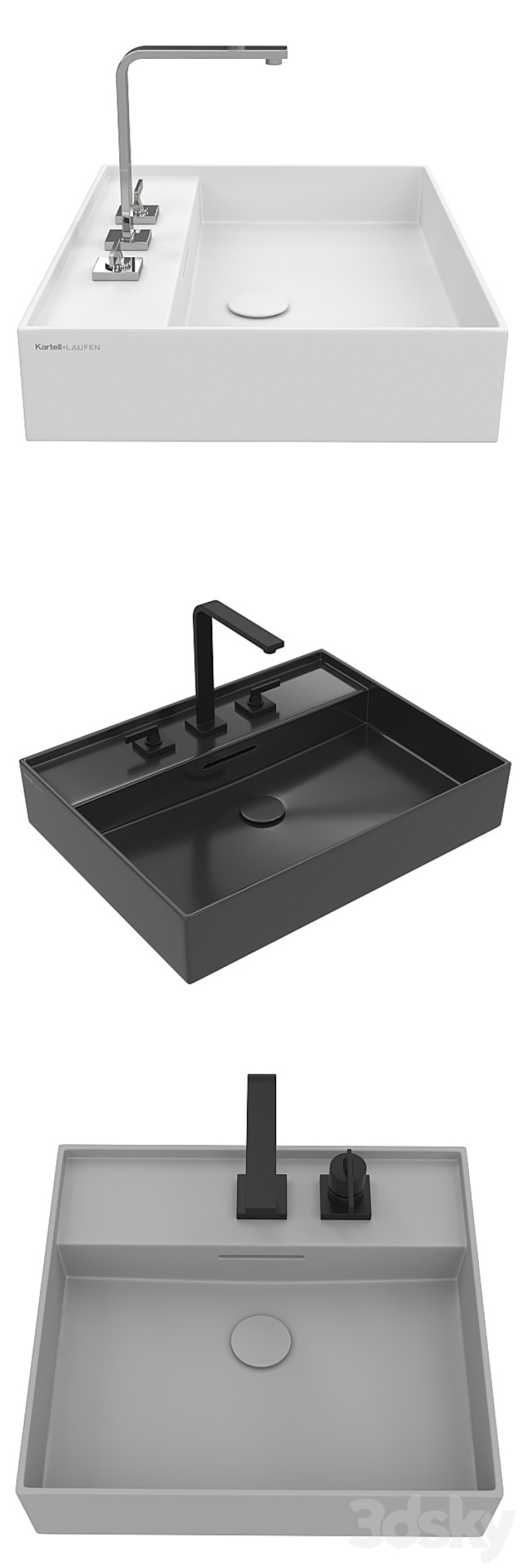 Washbasins Laufen Kartell. 3DS Max - thumbnail 2