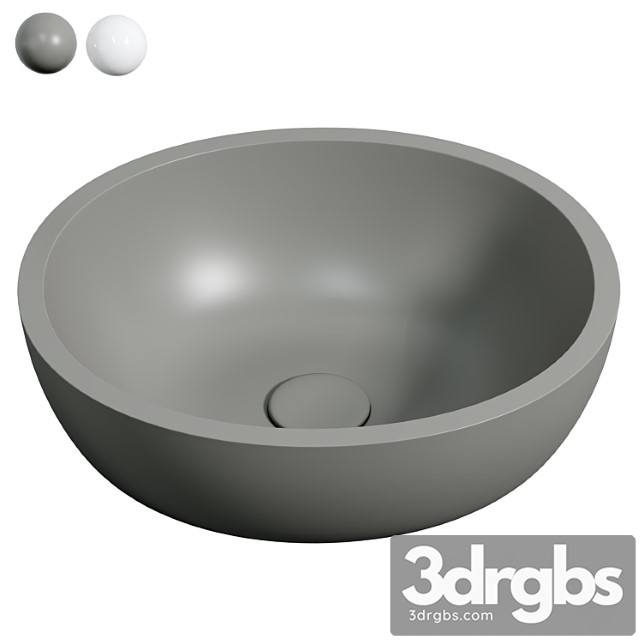 Waskom Solid Surface Asti Grigio Exclusief Kraan 3dsmax Download - thumbnail 1