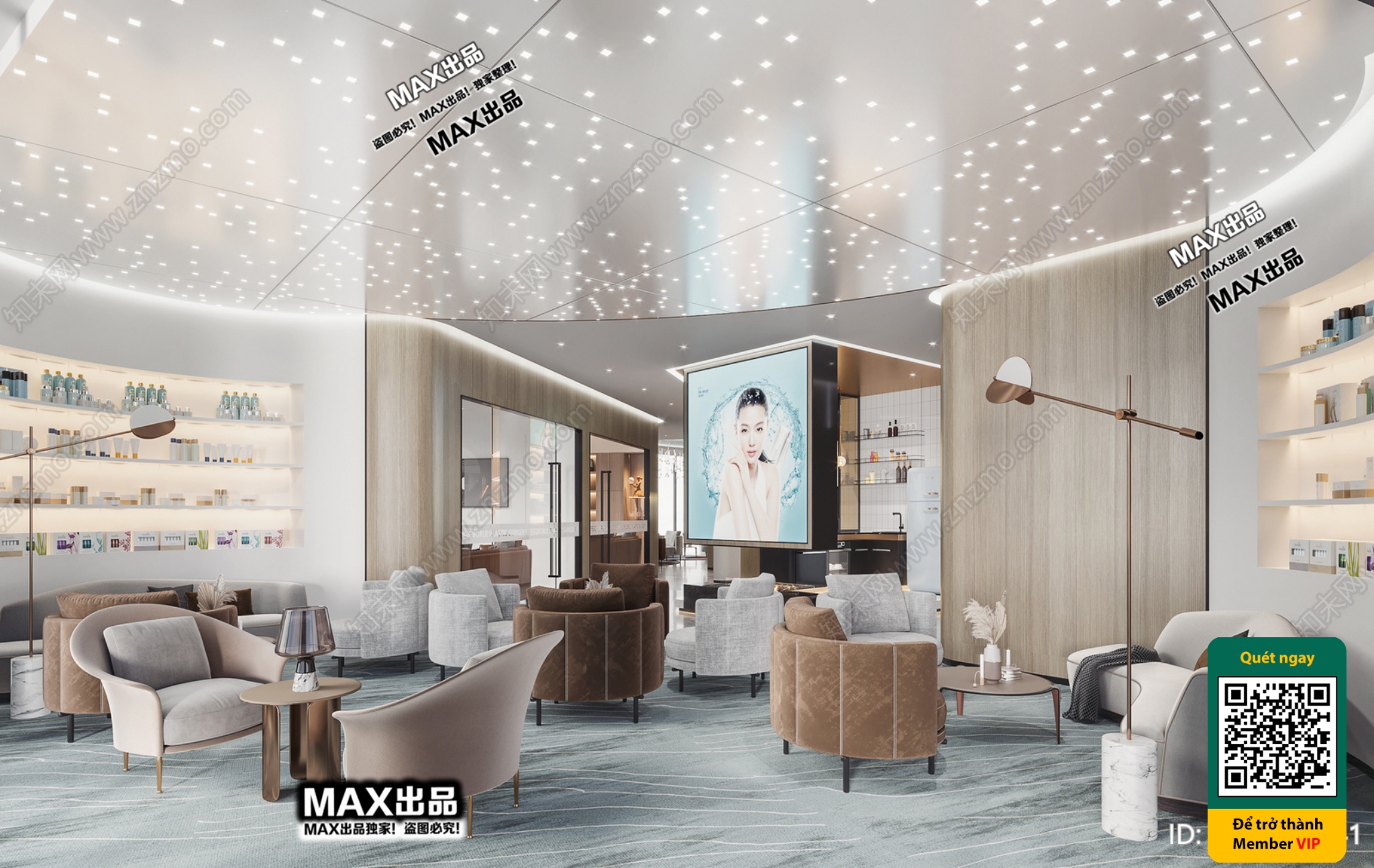 BEAUTY SALON – VRAY / CORONA – 3D MODEL – 4870 - thumbnail 1