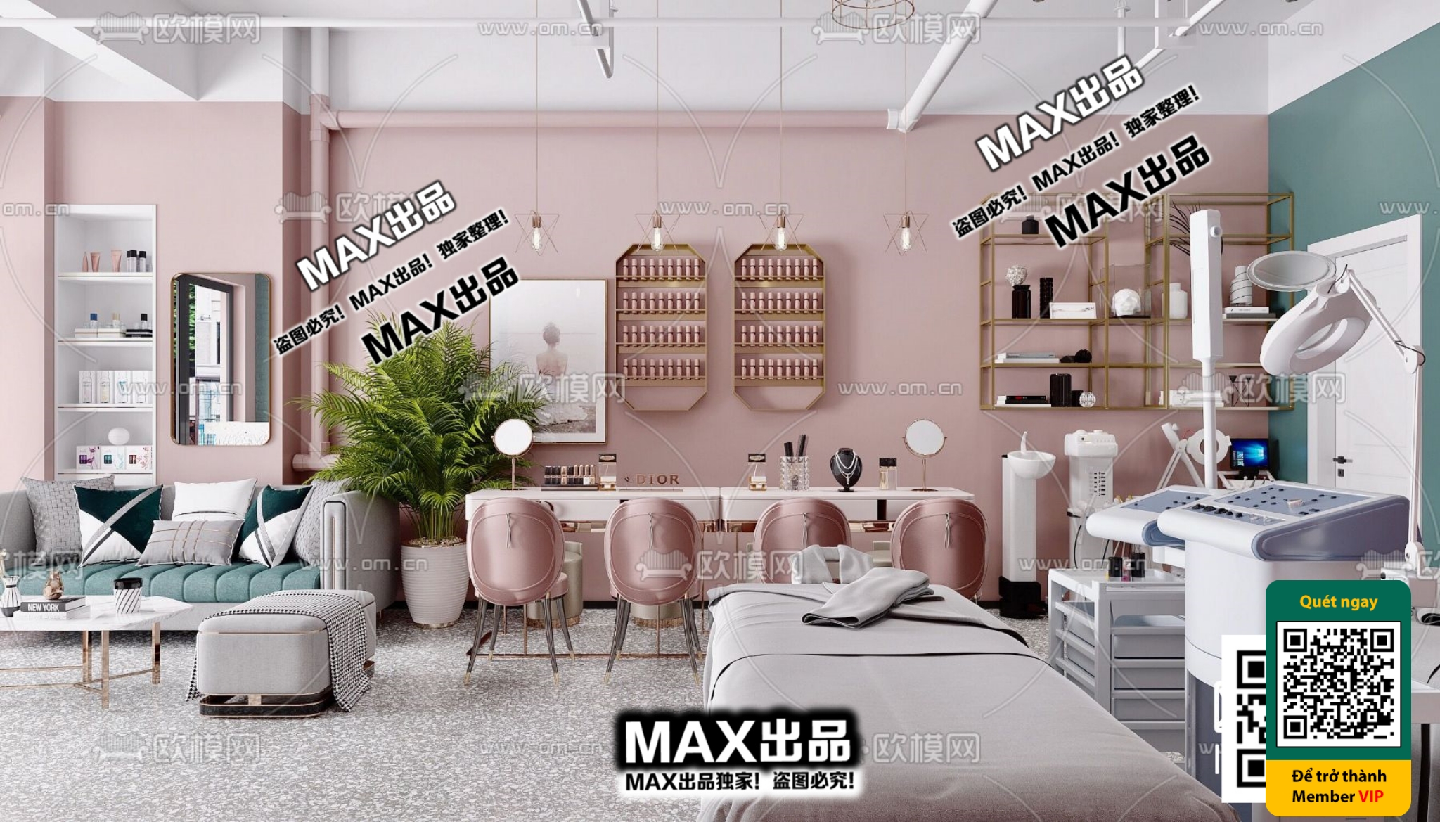 BEAUTY SALON – VRAY / CORONA – 3D MODEL – 4887 - thumbnail 1