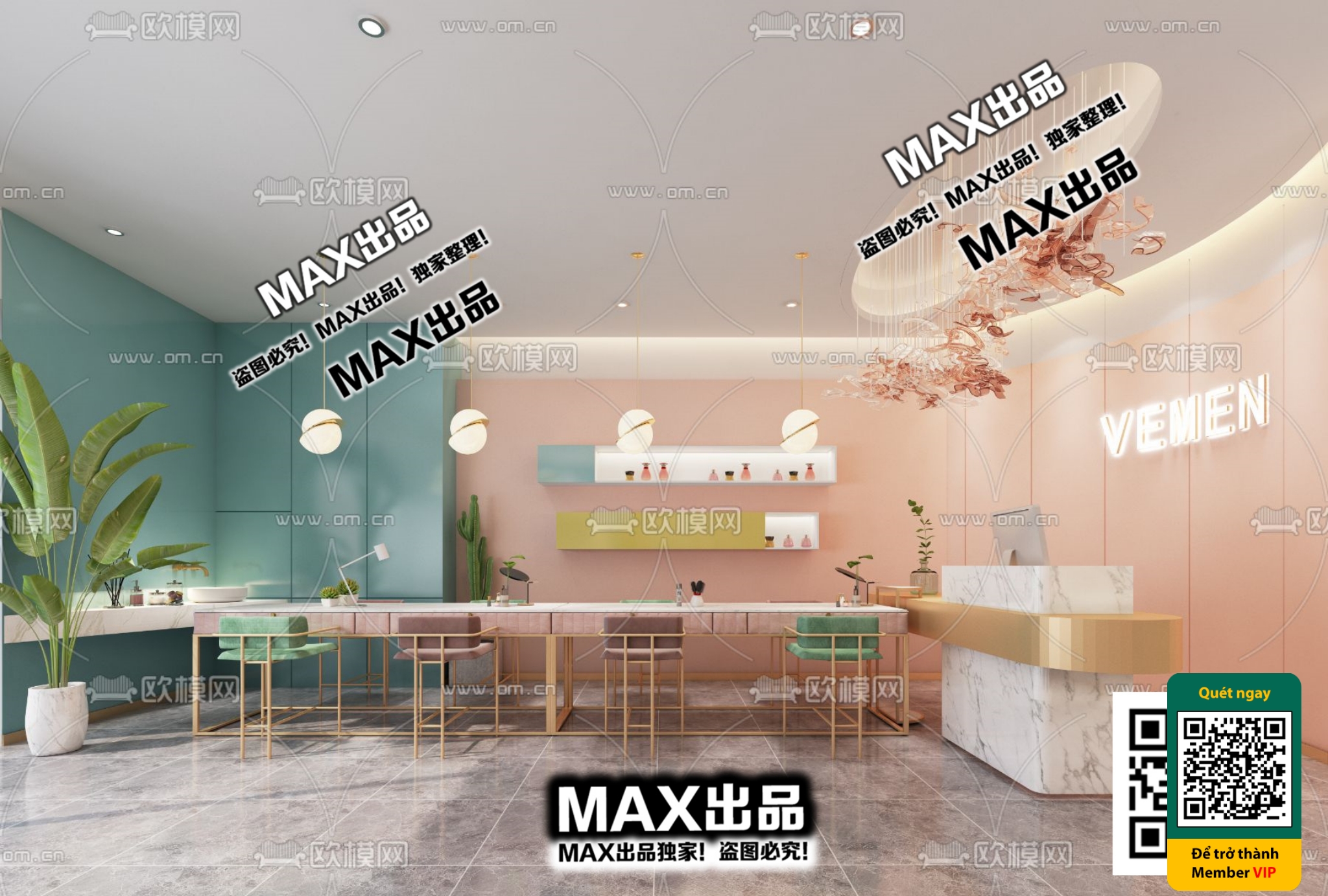 BEAUTY SALON – VRAY / CORONA – 3D MODEL – 4892 - thumbnail 1