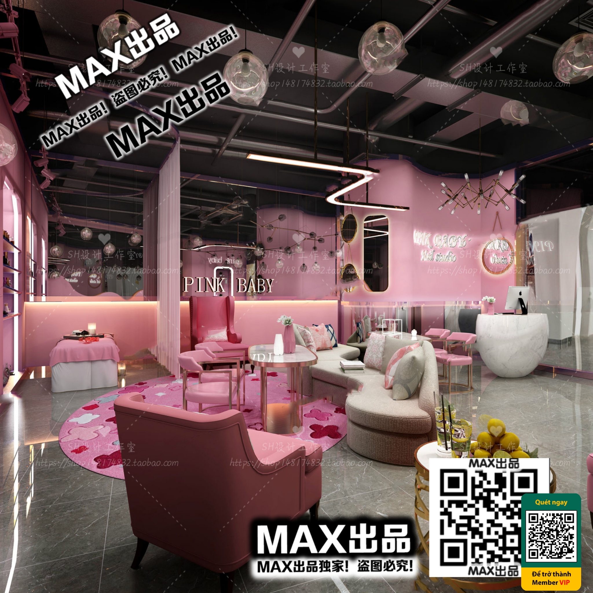 BEAUTY SALON – VRAY / CORONA – 3D MODEL – 4937 - thumbnail 1