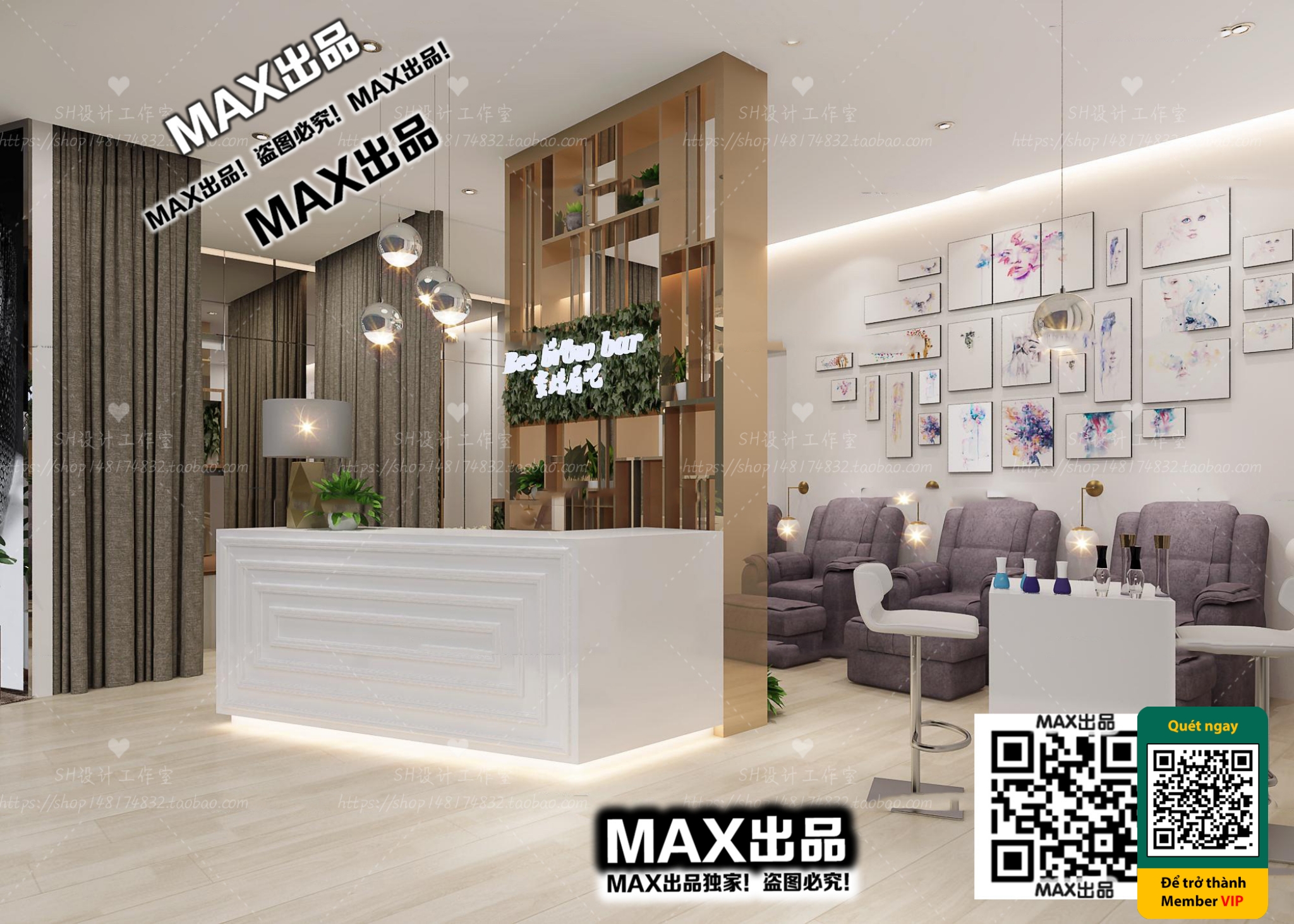 BEAUTY SALON – VRAY / CORONA – 3D MODEL – 4938 - thumbnail 1