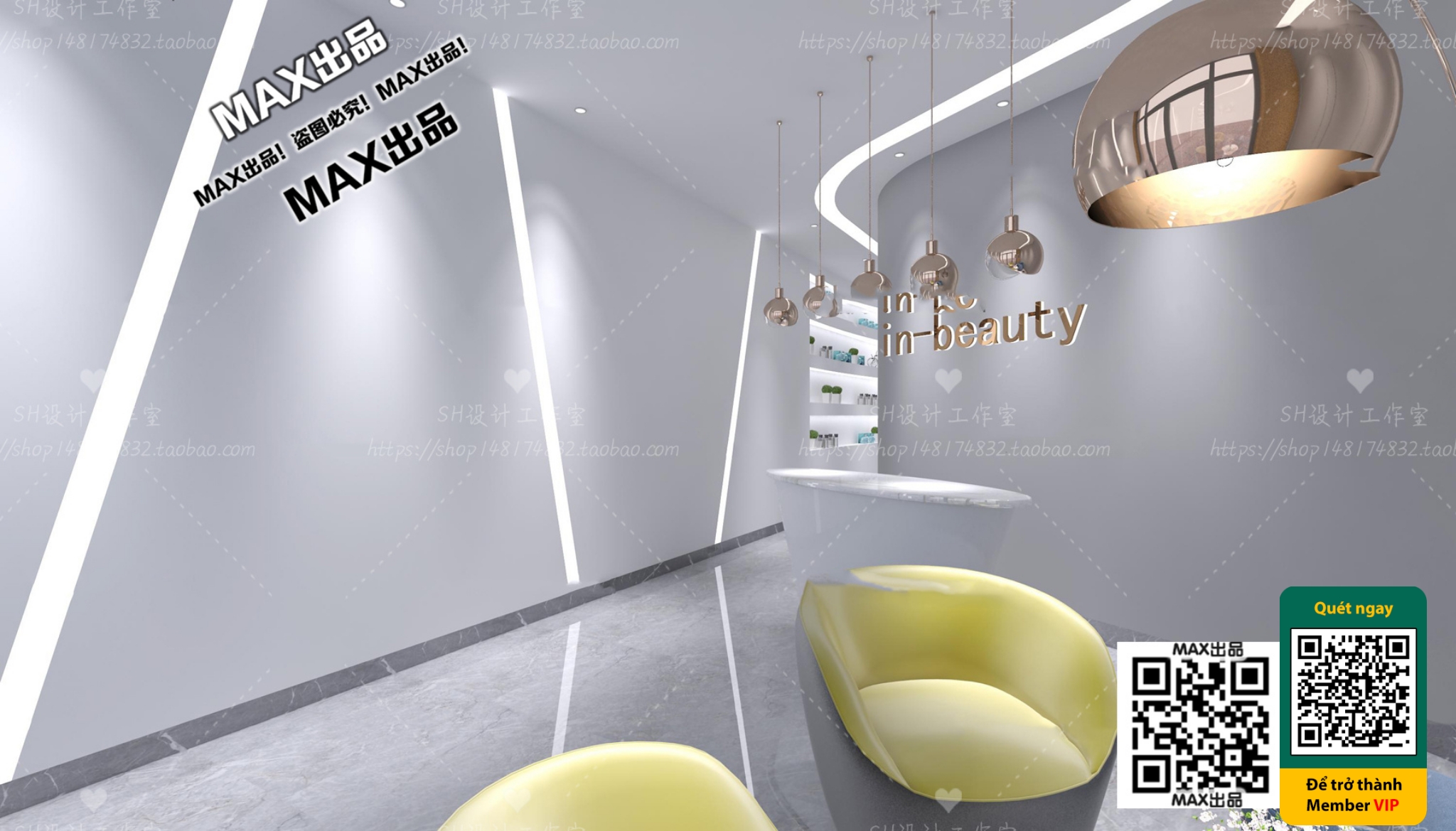 BEAUTY SALON – VRAY / CORONA – 3D MODEL – 4958 - thumbnail 1