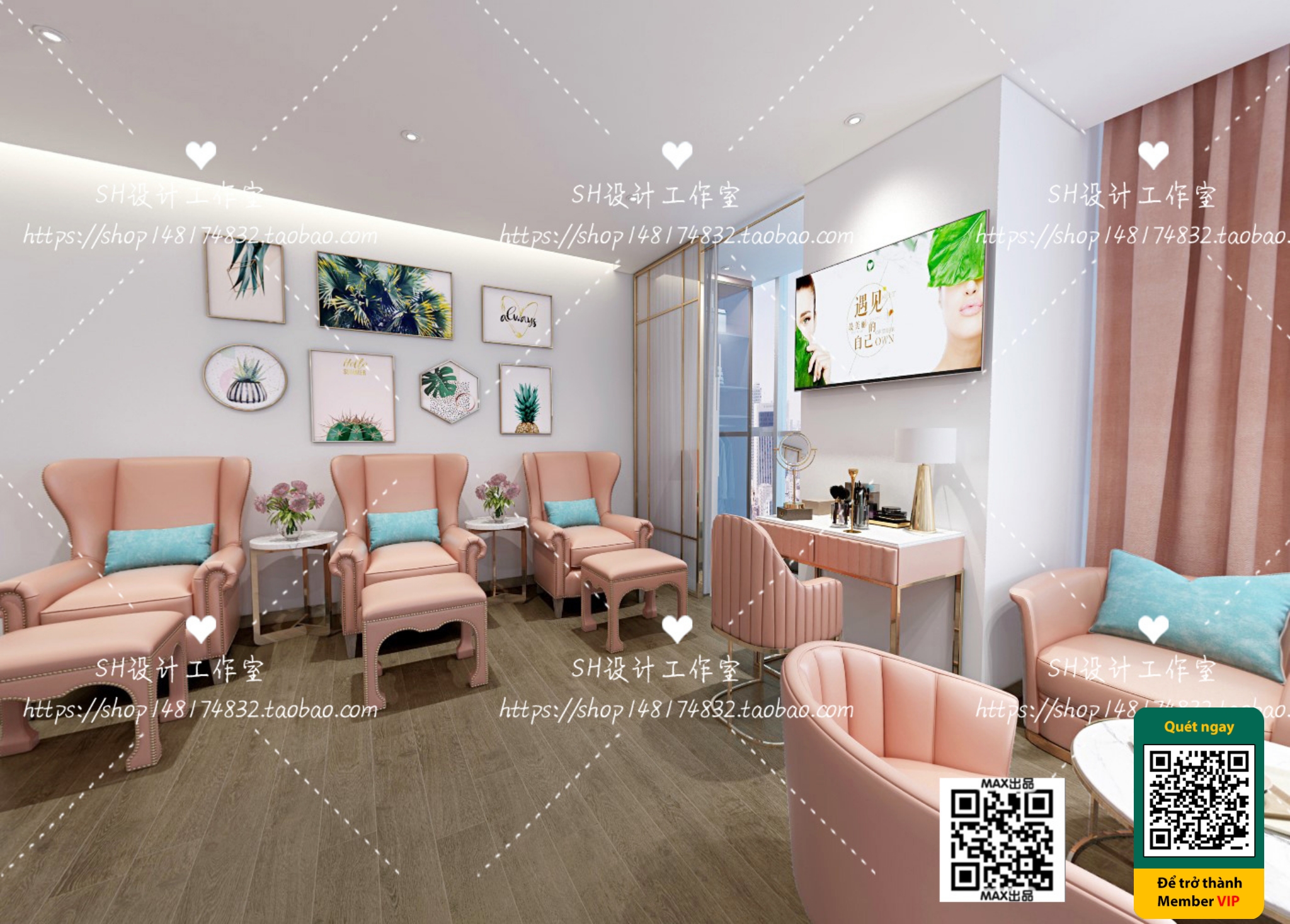 BEAUTY SALON – VRAY / CORONA – 3D MODEL – 4973 - thumbnail 1