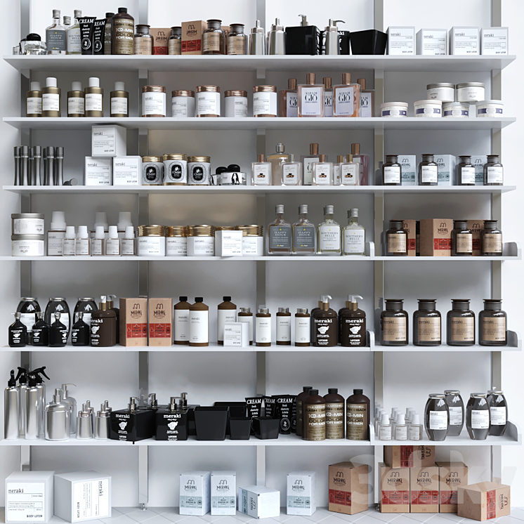 A large set of cosmetics for beauty salons and in the supermarket. Bathroom accessories 3DS Max - thumbnail 1