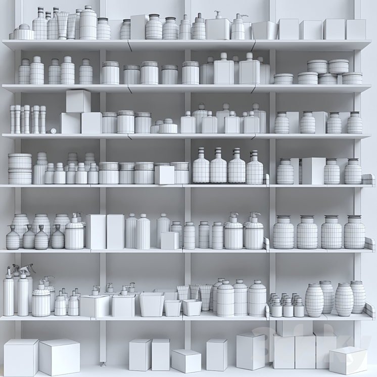 A large set of cosmetics for beauty salons and in the supermarket. Bathroom accessories 3DS Max - thumbnail 2