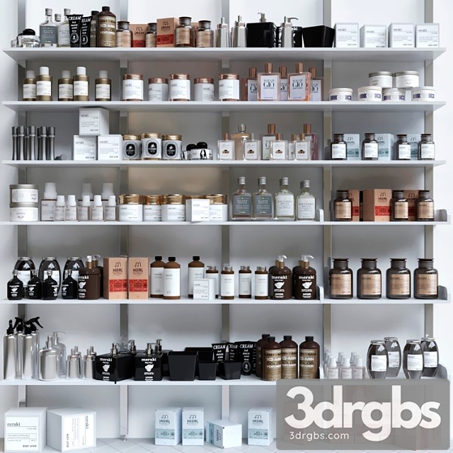 A large set of cosmetics for beauty salons and in the supermarket. bathroom accessories 3dsmax Download - thumbnail 1