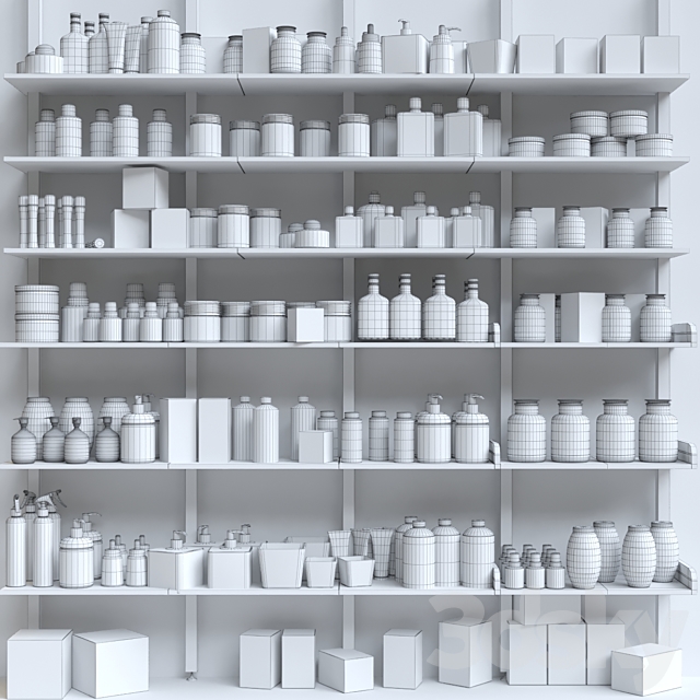 A large set of cosmetics for beauty salons and in the supermarket. Bathroom accessories 3DSMax File - thumbnail 2