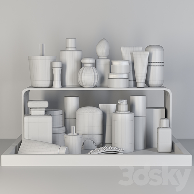 A set of cosmetics for beauty salons and a dressing table. Make up 3DS Max Model - thumbnail 2