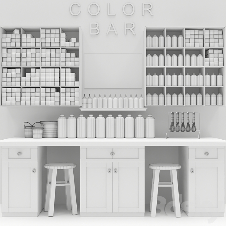 A set of hair dyes in a beauty salon. Collection 3DS Max - thumbnail 2