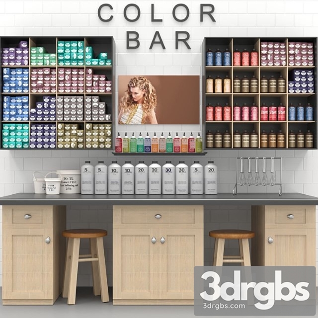 A set of hair dyes in a beauty salon. collection 3dsmax Download - thumbnail 1