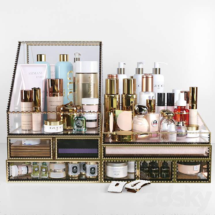 A set of luxury cosmetics in a beauty salon. Cosmetics 3DS Max Model - thumbnail 1