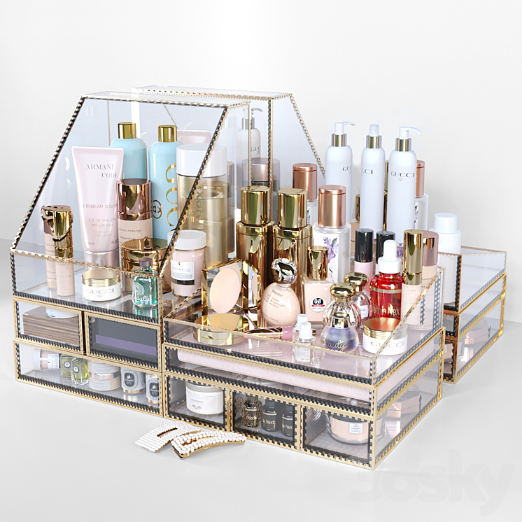 A set of luxury cosmetics in a beauty salon. Cosmetics 3DS Max Model - thumbnail 2
