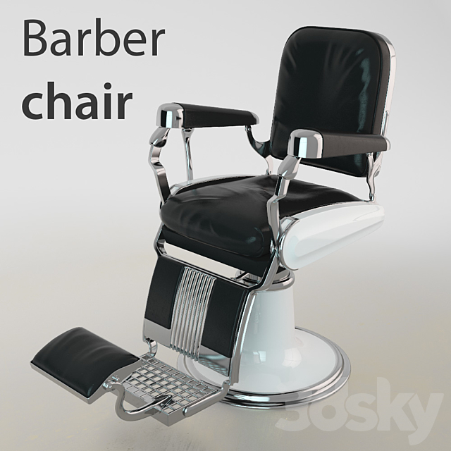 Barber chair 3DS Max Model - thumbnail 1