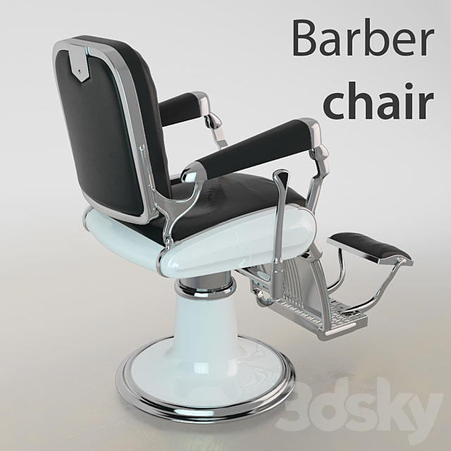 Barber chair 3DS Max Model - thumbnail 2