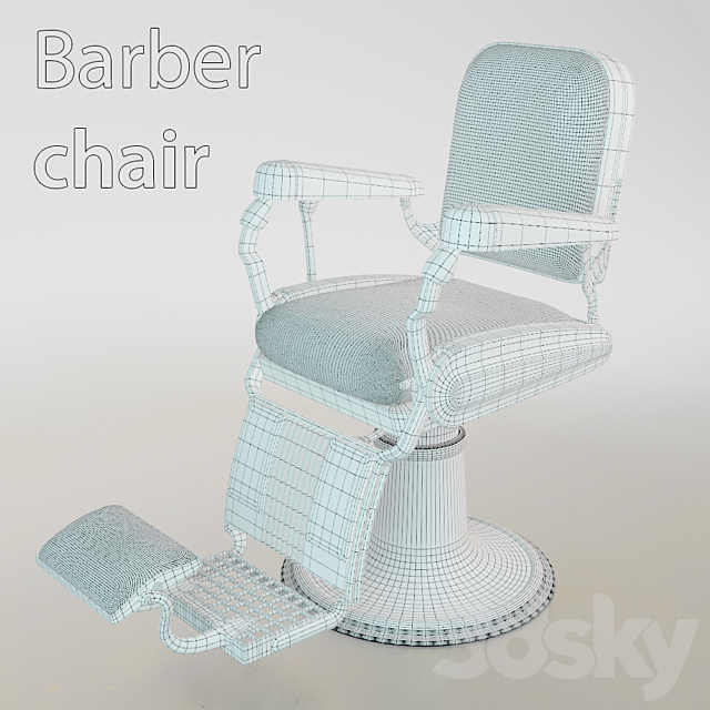 Barber chair 3DS Max Model - thumbnail 3