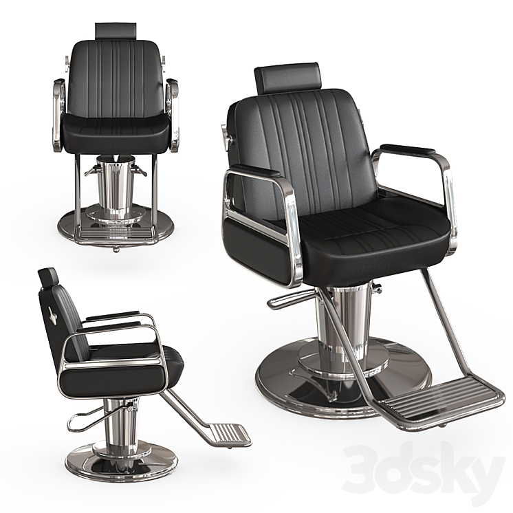 Barber chair cadilla 3DS Max - thumbnail 1