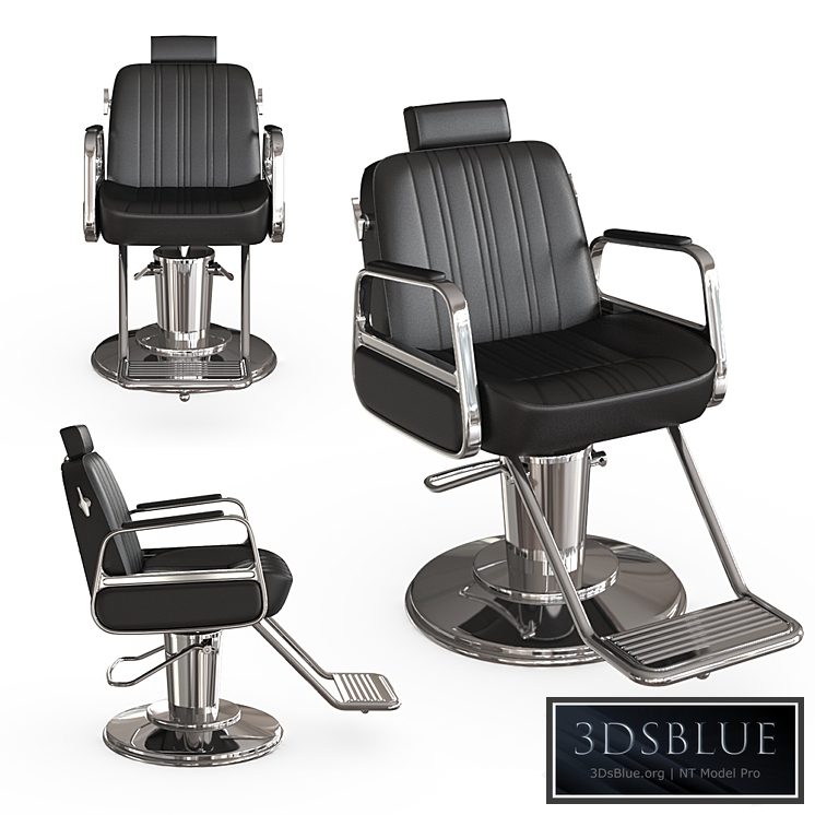 Barber chair cadilla 3DS Max - thumbnail 3