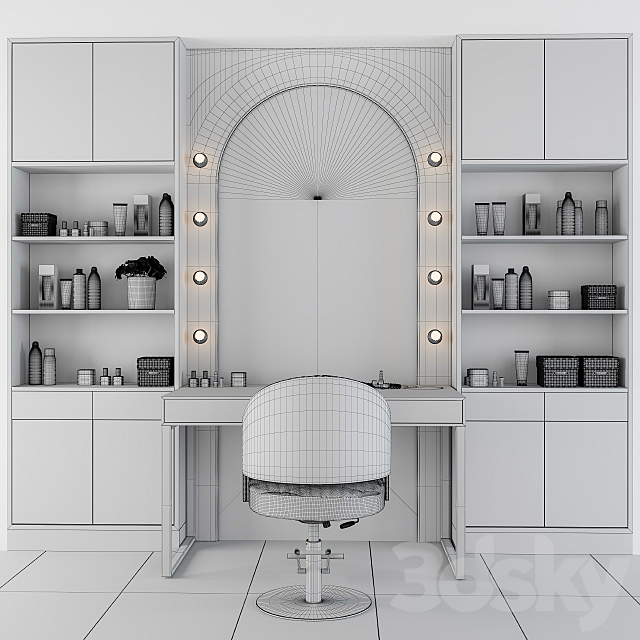 Beauty Salon – Makeup Table 3DS Max Model - thumbnail 3