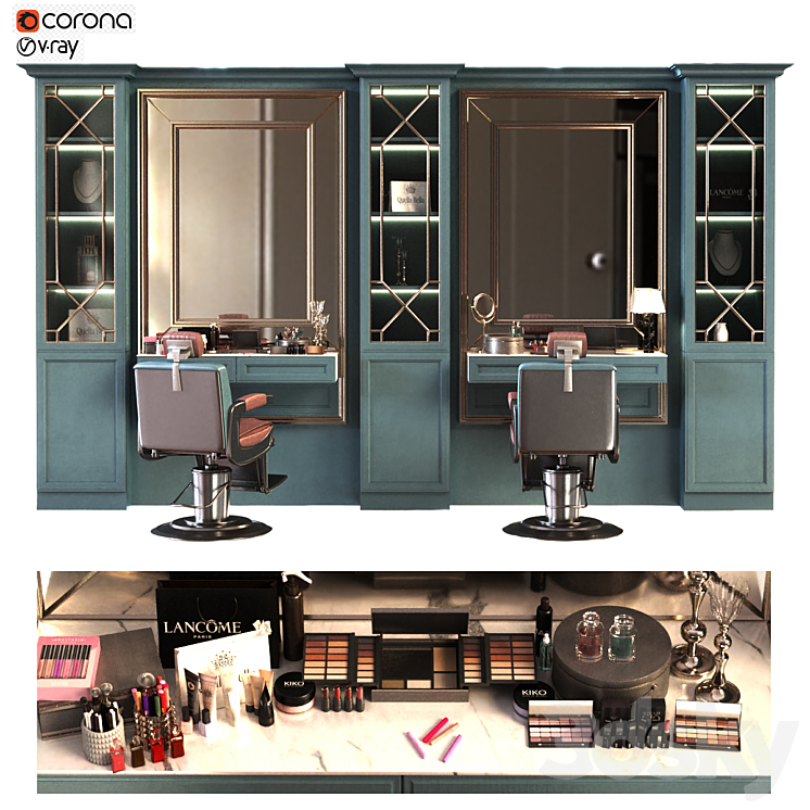 beauty salon set 010 3DS Max - thumbnail 1