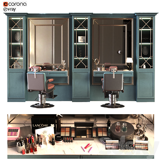 beauty salon set 010 3DSMax File - thumbnail 1