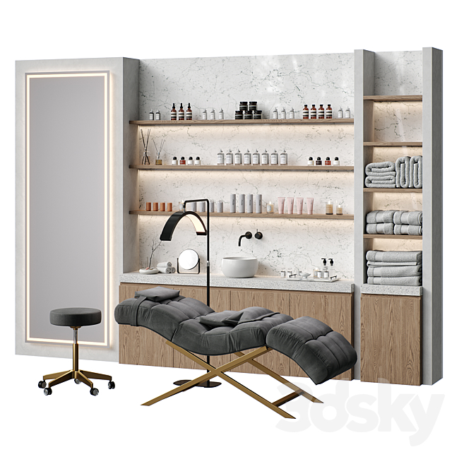 Beauty salon with couch and accessories \\ Figuratti P03 3ds Max - thumbnail 1