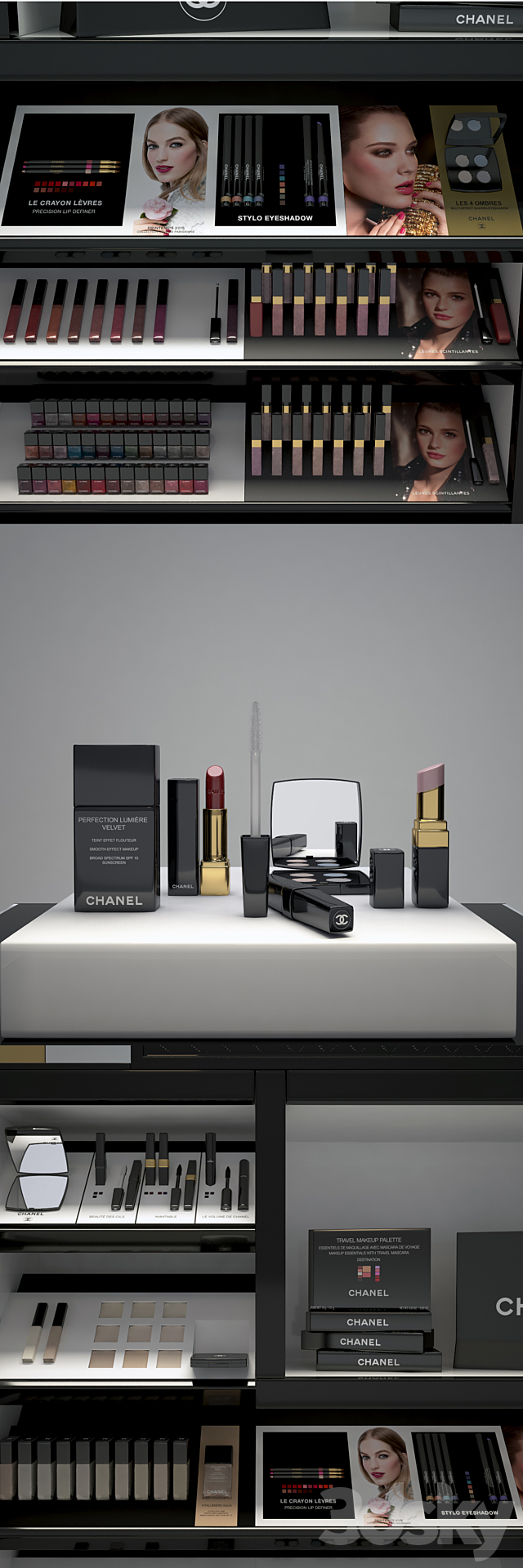 Chanel Cosmetics Display 3DSMax File - thumbnail 2