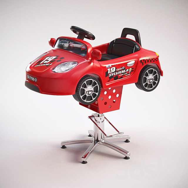 Children barber chair 3ds Max - thumbnail 1