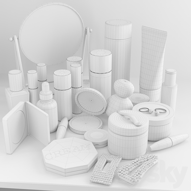 Collection of luxury cosmetics for beauty salons and dressing table. Make up 3DSMax File - thumbnail 2