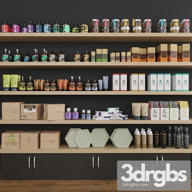 Collection set of cosmetics for beauty salons or shops. make up 3dsmax Download - thumbnail 1