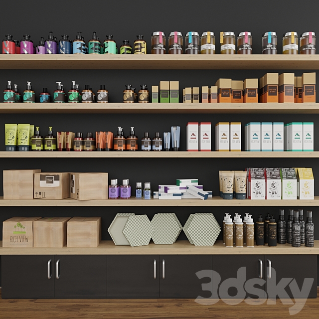 Collection set of cosmetics for beauty salons or shops. Make up 3DSMax File - thumbnail 1