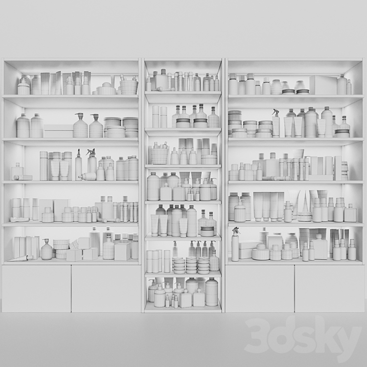 Cosmetics rack. Beauty salon cosmetology 3DS Max - thumbnail 2