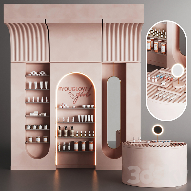Cosmetics set in pink 3DS Max Model - thumbnail 1