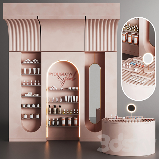 Cosmetics set in pink 3DSMax File - thumbnail 1