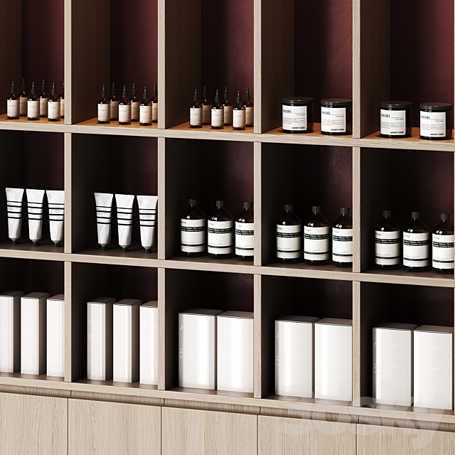 Cosmetics store cabinet with high shelves 3ds Max - thumbnail 2