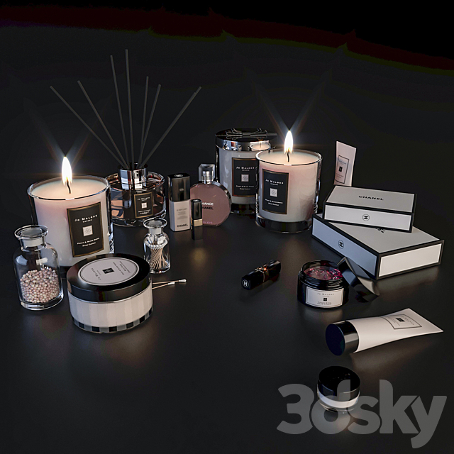 Decorative makeup set 3DS Max Model - thumbnail 4