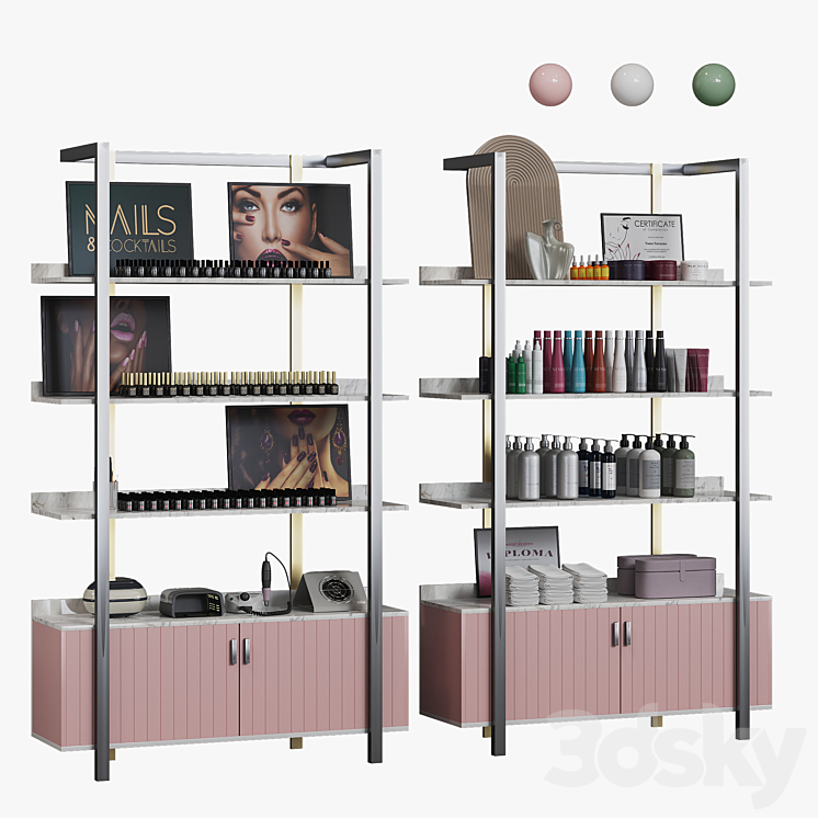 Display rack for cosmetic products 3DS Max Model - thumbnail 1