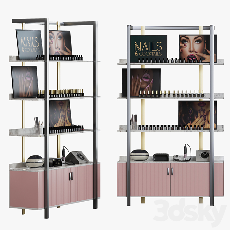 Display rack for cosmetic products 3DS Max Model - thumbnail 2
