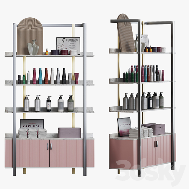 Display rack for cosmetic products 3DS Max Model - thumbnail 3