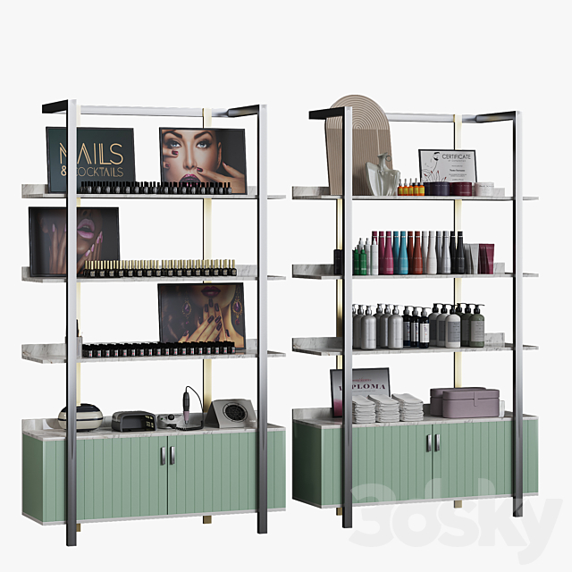 Display rack for cosmetic products 3DS Max Model - thumbnail 4