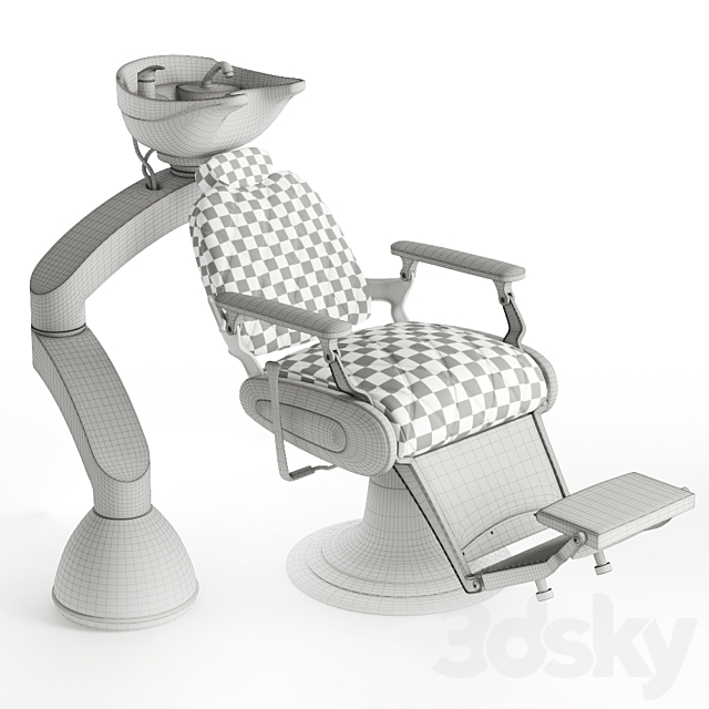 Hairdresser washing with armchair 3DSMax File - thumbnail 2