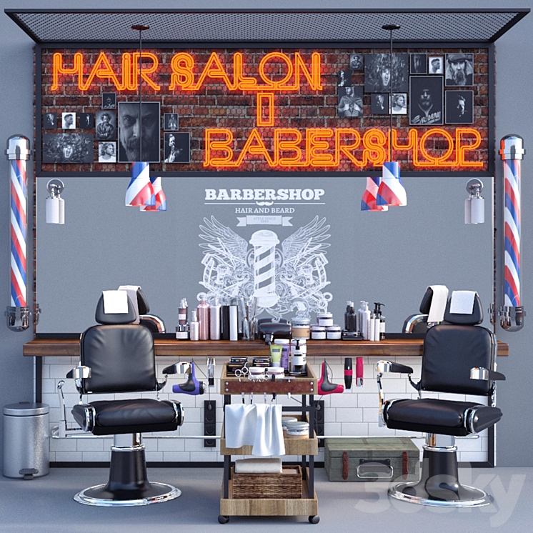 Jc Barber Shop 3DS Max - thumbnail 1