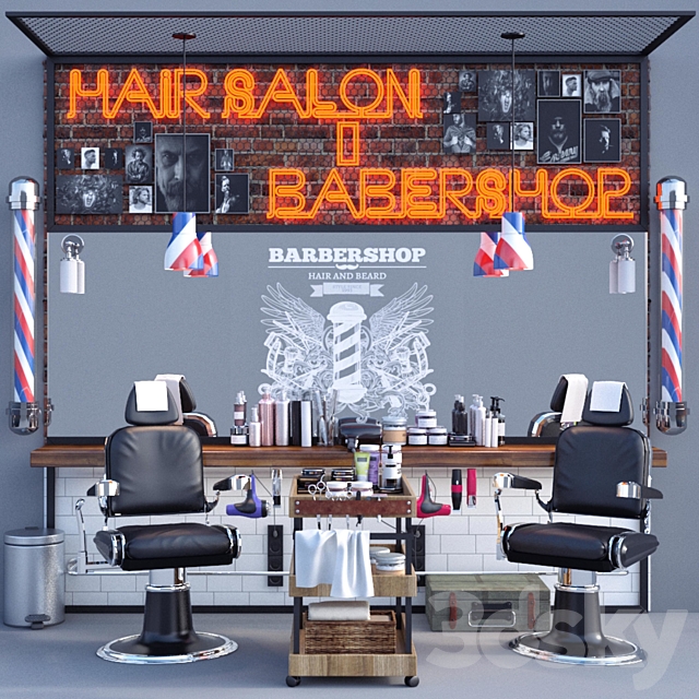 Jc Barber Shop 3DSMax File - thumbnail 1