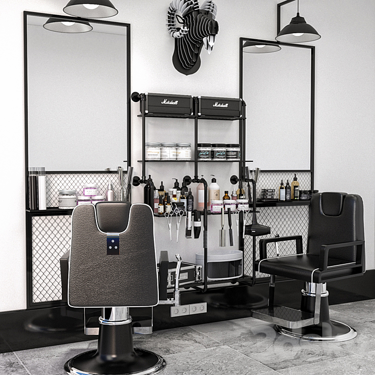 JC Barber Shop 4 3DS Max - thumbnail 2