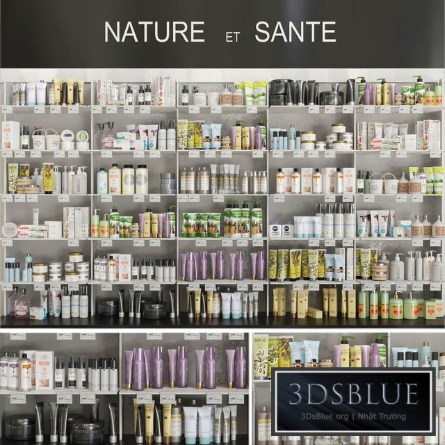 Large showcase in a pharmacy with cosmetics 3. Beauty salon 3DS Max - thumbnail 3